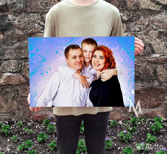 Портрет по фото на холсте. Печать фото на холсте