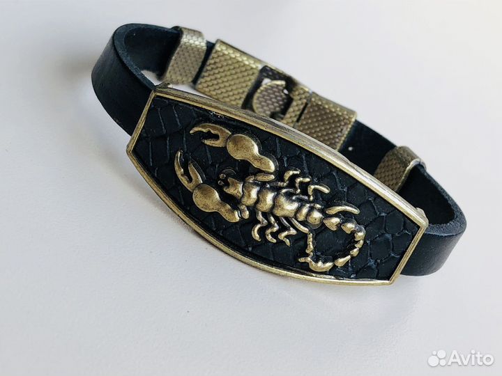 Мужской браслет кожа