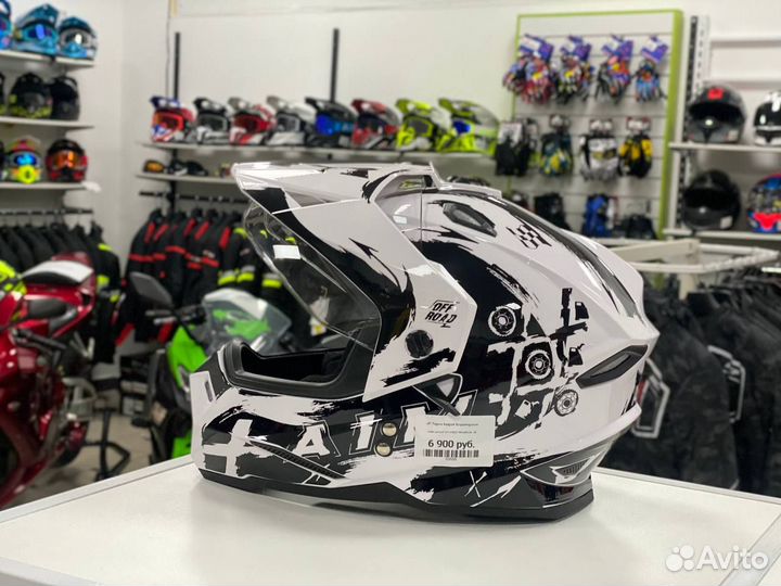 Шлем Мотард детский AIM White/Black