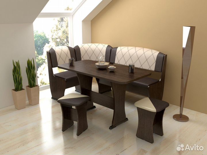 Кухонный уголок Ника-6 с ящиками для хранения