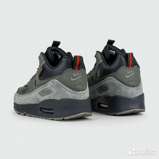 Кроссовки Nike Air Max 90 Mid Olive Grey with Fur