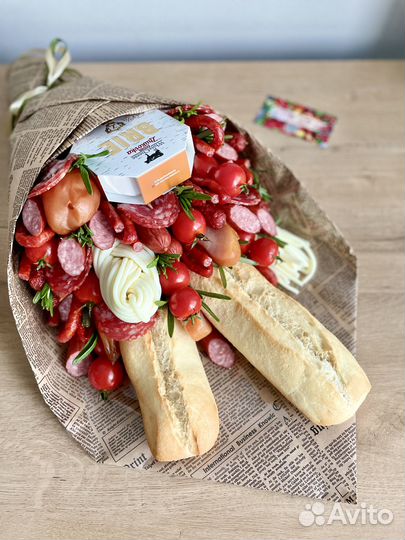 Мужские колбасные мясные букеты для мужчин