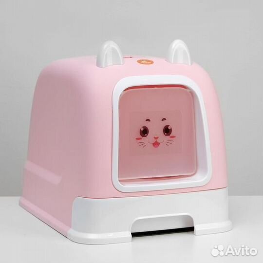 Туалет-домик с большим выдвижным поддоном, 53 х 41