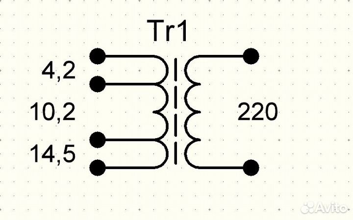 Трансформатор понижающий 4-15 вольт 6 вт