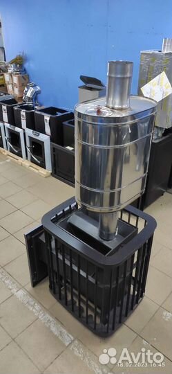 Печь для бани Варвара каменка пс+Бак труба 55л