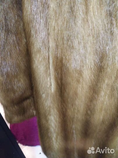 Шуба норковая saga mink, песочная, 48