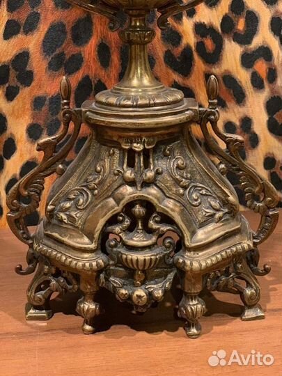 Часы каминные + Канделябры (комплект) антиквариат