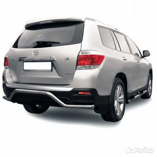 Защита заднего бампера Toyota highlander (2010)