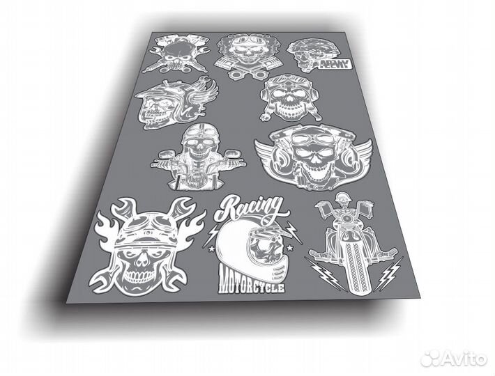 Наклейки череп