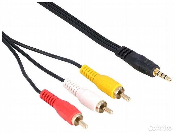 Кабель тюльпан 3RCA-3.5mm Jack 1,5m. Новый