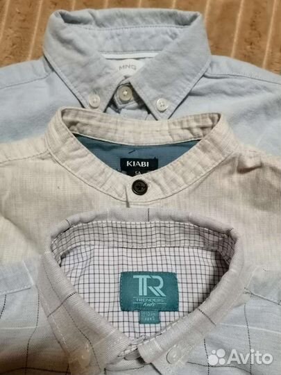 Рубашки 104-110 голубые