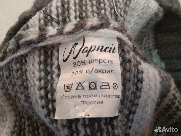 Шапка серая и белый шарфик