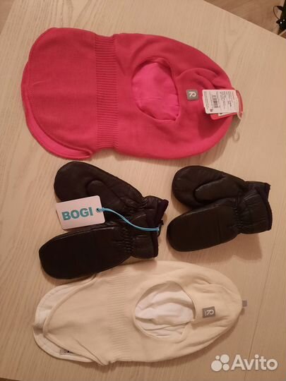 Шлем reima 52 белый, варежки новые кожанные