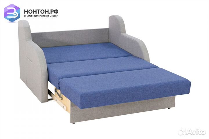 Диван аккордеон Ремикс 2 сине-серый