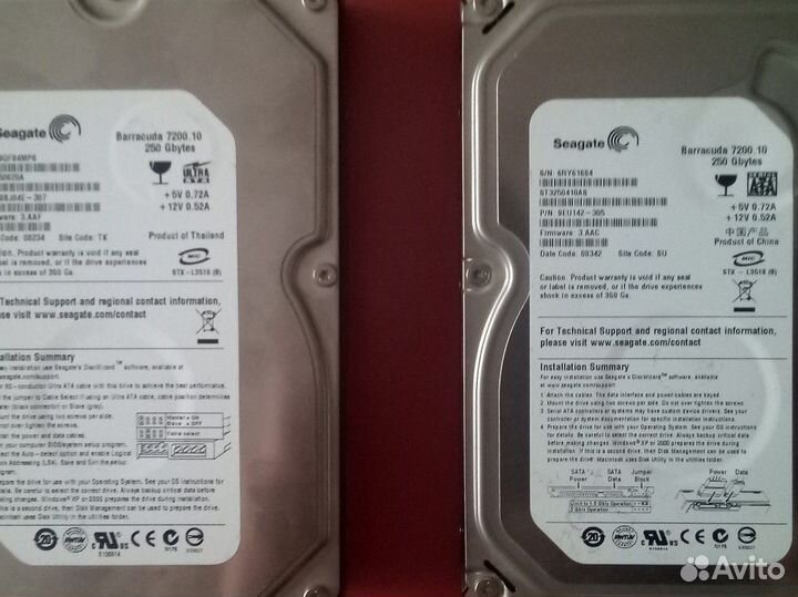 HDD 320, 250, 160 Gb Seagate Barracuda, WD