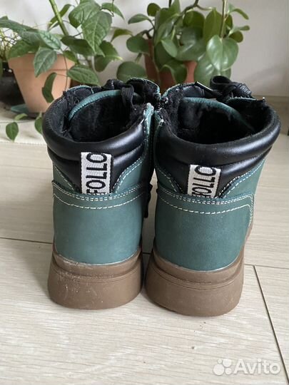 Бирюзовые ботинки из натурального нубука, новые