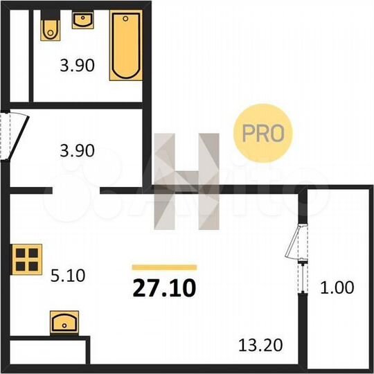 Квартира-студия, 27,1 м², 10/17 эт.