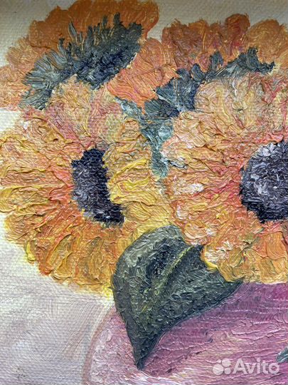 Картина маслом, цветы, натюрморт