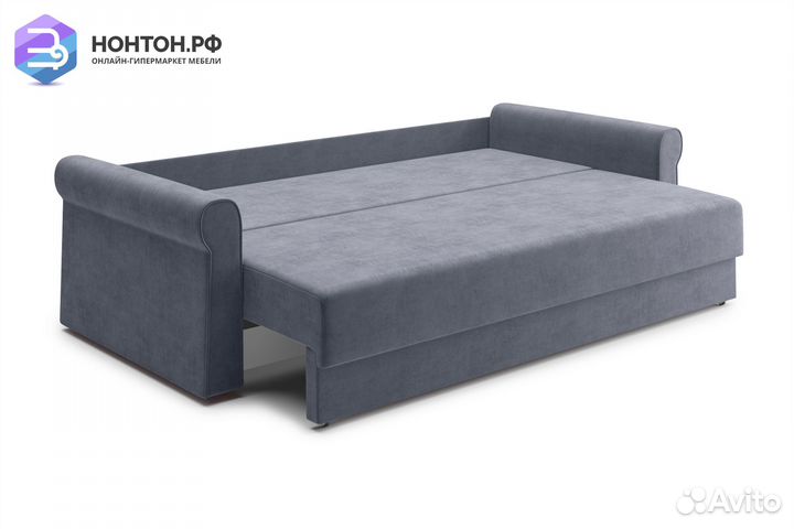 Диван еврокнижка Лира 3-х местный темно-серый