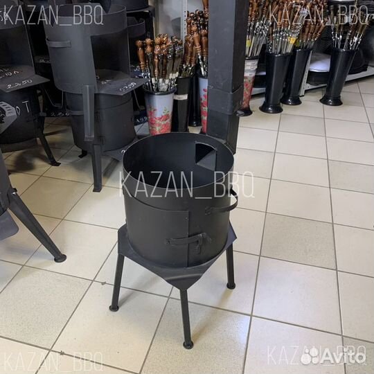 Печь для казана с трубой