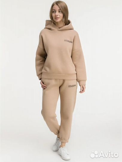 Спортивный теплый женский костюм (оверсайз) 42-44