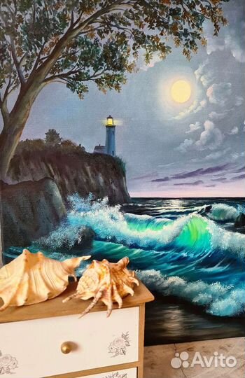 Картина маслом на холсте море пейзаж