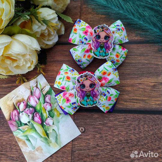 Бантики для волос ручной работы