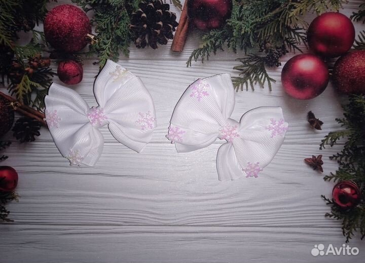 Новогодние бантики для волос