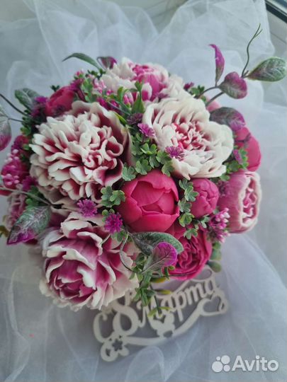 Букеты из мыла, из пионов. В наличии
