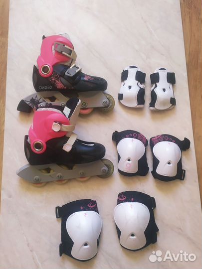 Роликовые коньки детские с защитой oxelo 30 31 32