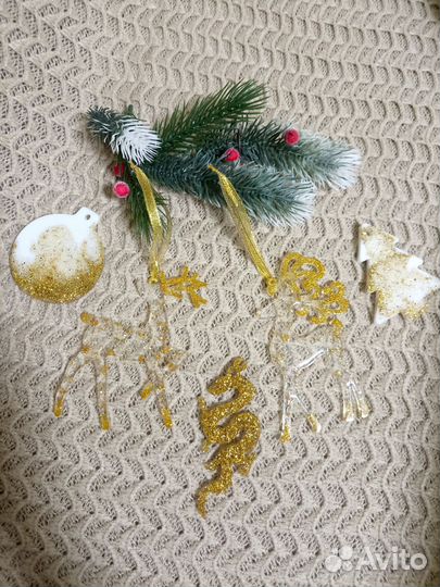 Ёлочные игрушки из эпоксидной смолы