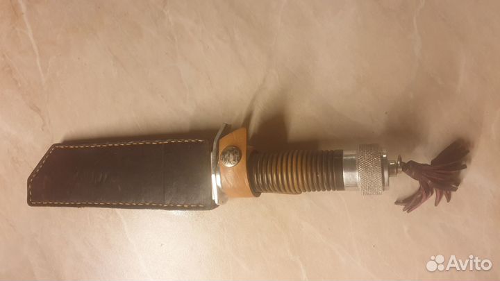 Нож Аллигатор кованный с кожанными ножнами