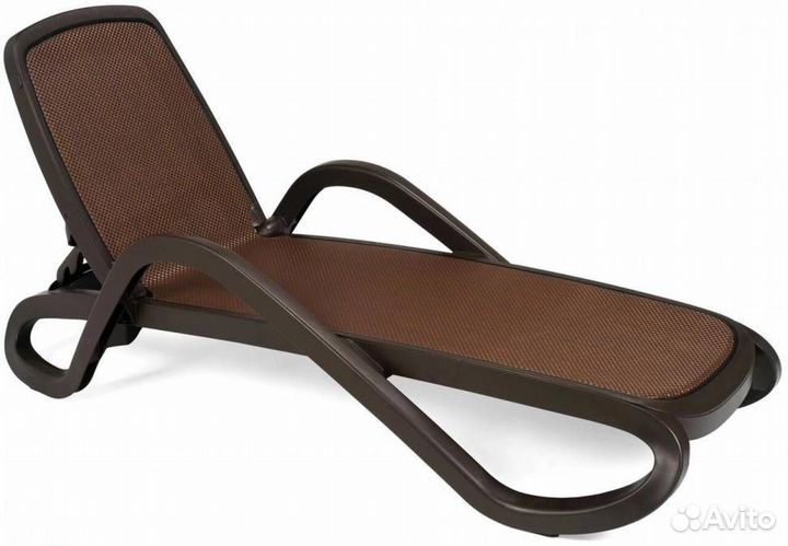Шезлонг-лежак пластиковый Nardi, Alfa Кофе