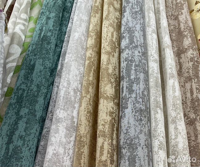 Тюль мрамор, готовые комплекты