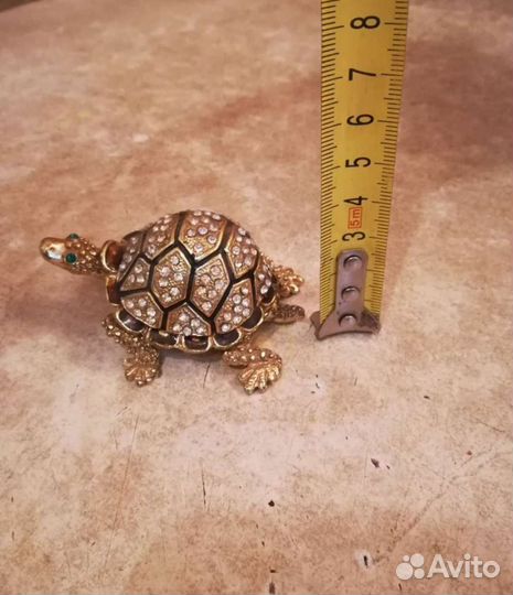 Черепашка-шкатулка металлическая