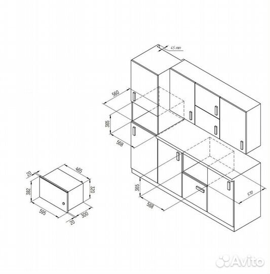 Микроволновая печь встраиваемая Monsher MMH 200 X