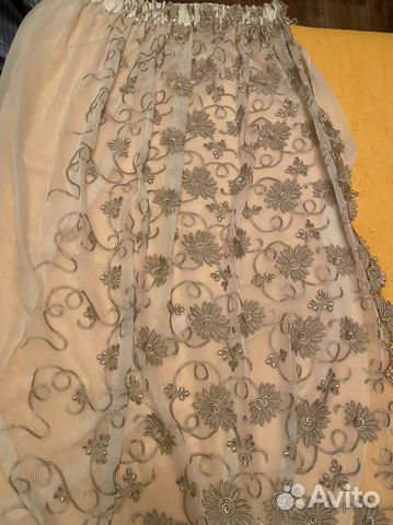 Готовый шторы тюль с вышивкой на тесьме