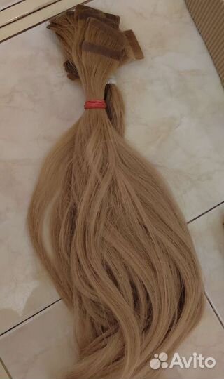 Волосы для наращивания блонд на лентах