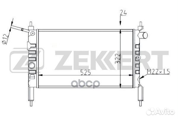 Радиатор охл. дв. Opel Astra F 91- mk-1035 Zekkert