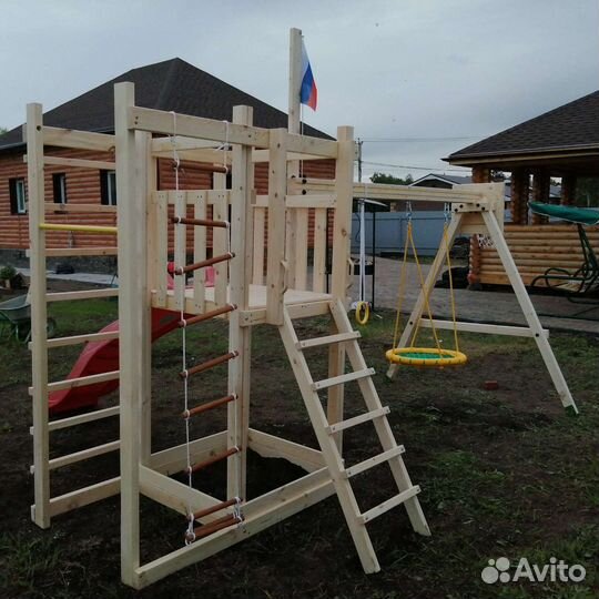 Детская площадка для дачи + качели гнездо