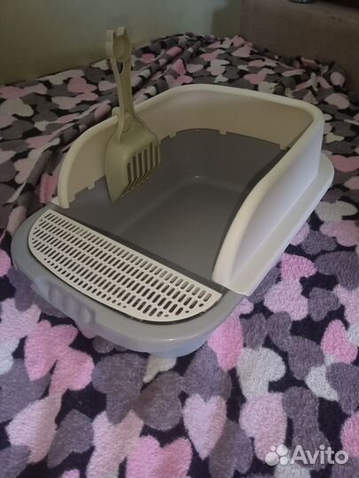 Кошачий лоток большой с порогом
