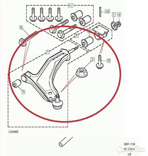 Рычаг левый Land Rover Freelander 1