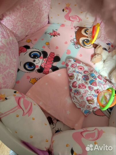 Простынь на круглую кроватку