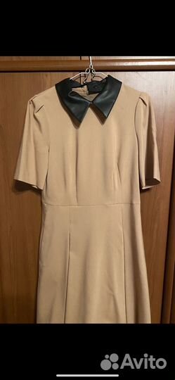 Женское платье calista новое с кожаным воротником