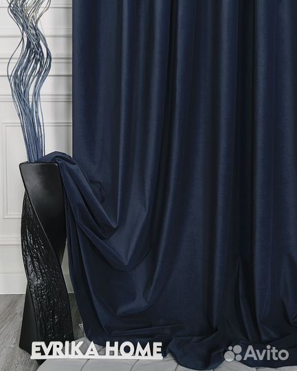 Комплект штор бархат Богема Синий
