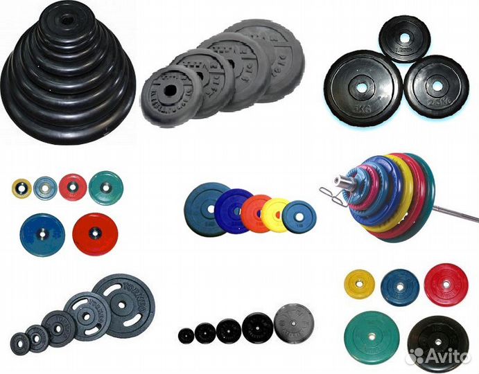 Грифы, диски, штанги, гантели