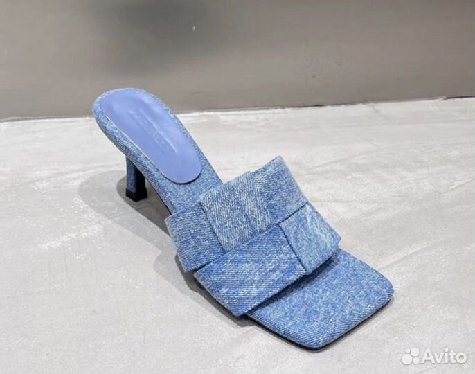 Сабо шлепки джинсовые