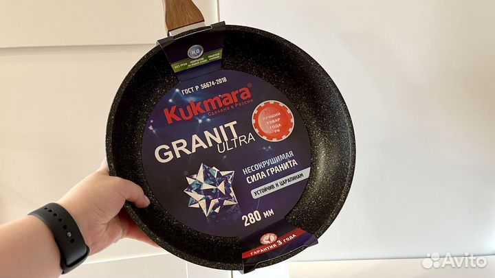 Сковорода kukmara 28 см granita ultra новая