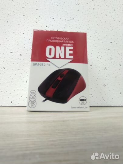 Мышь проводная SmartBuy ONE 352 USB черно/красная