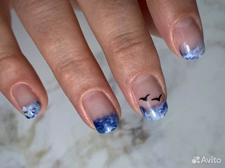 Маникюр гель-лак укрепление гелем наращивание